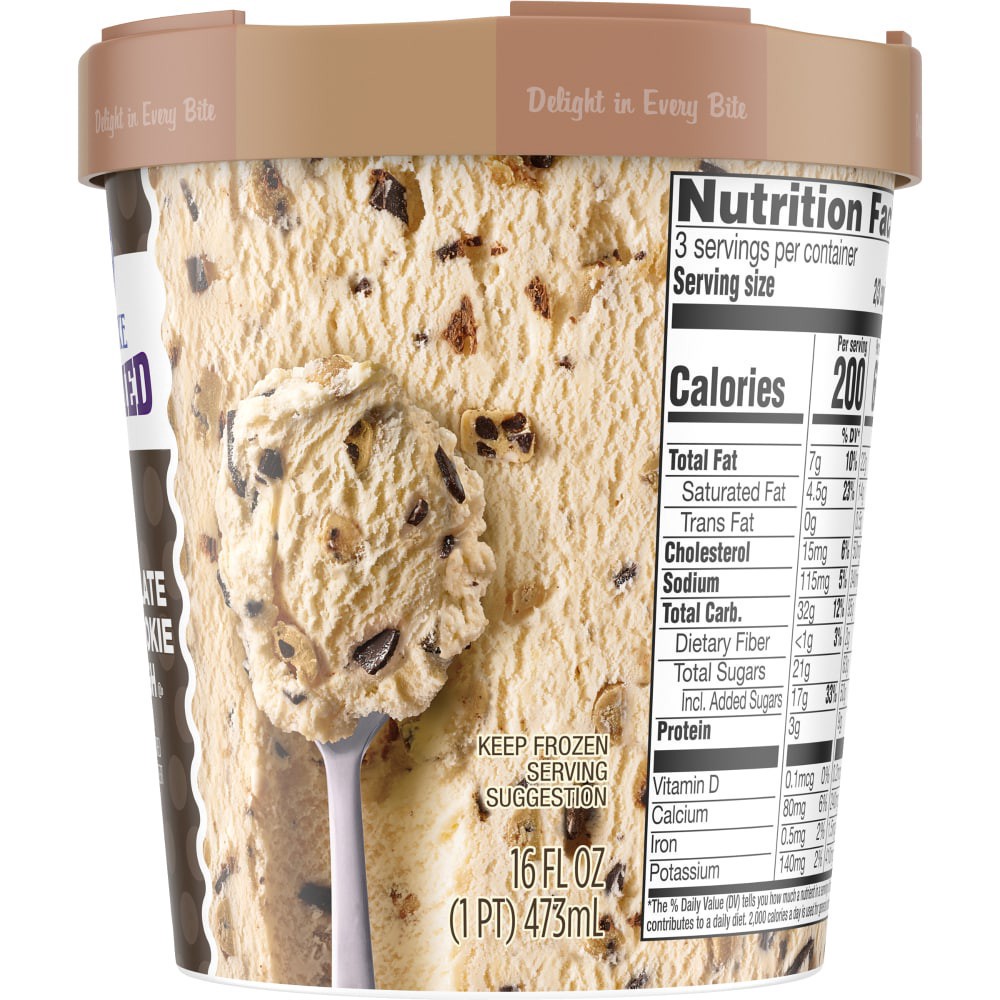 slide 4 of 4, Kroger Deluxe Jammed Chocolate Chip Cookie Dough Ice Cream, 16 fl oz