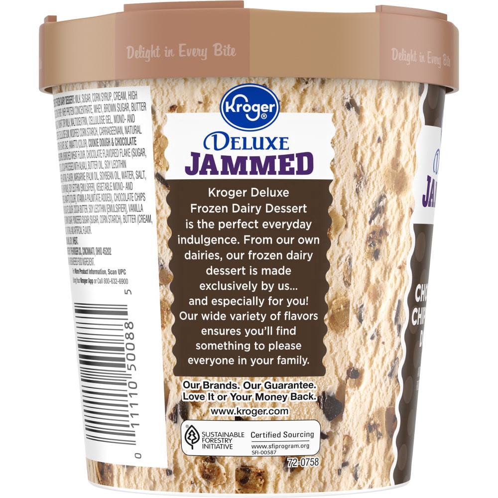 slide 2 of 4, Kroger Deluxe Jammed Chocolate Chip Cookie Dough Ice Cream, 16 fl oz