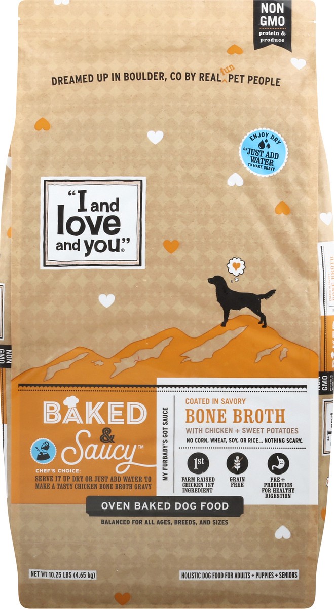 slide 9 of 9, I and Love and You Baked & Saucy Oven Baked Bone Broth with Chicken + Sweet Potatoes Dog Food 10.25 lb, 10.25 lb