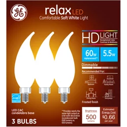 Ge Relax Led Hd 60W Cac Deco Dim Frst Bent Tip