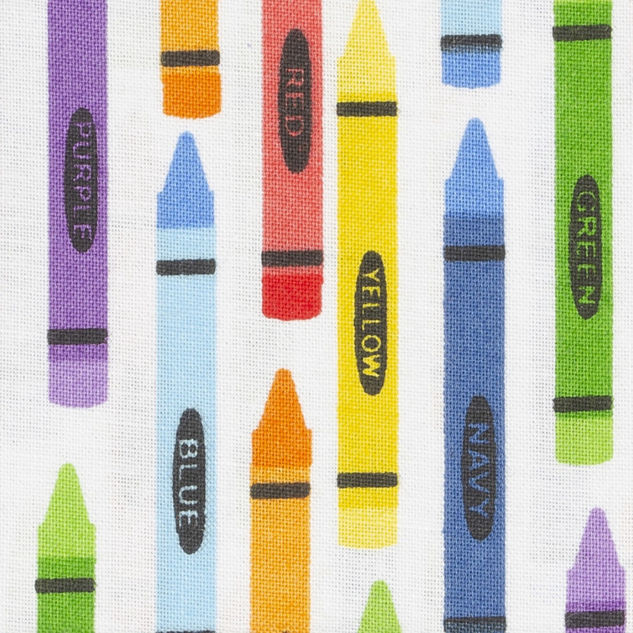 slide 2 of 4, Multicolor Crayon Cotton Fabric By Loops & Threads, 18 in x 21 in