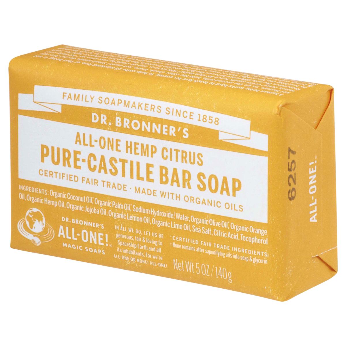 slide 9 of 17, Dr. Bronner's All-One Hemp Citrus Pure-Castile Bar Soap 5 oz, 5 oz