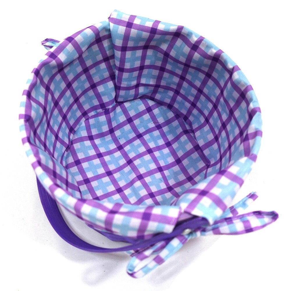 slide 3 of 3, HH 7in Lined Bamboo Basket - Purple, 7 in