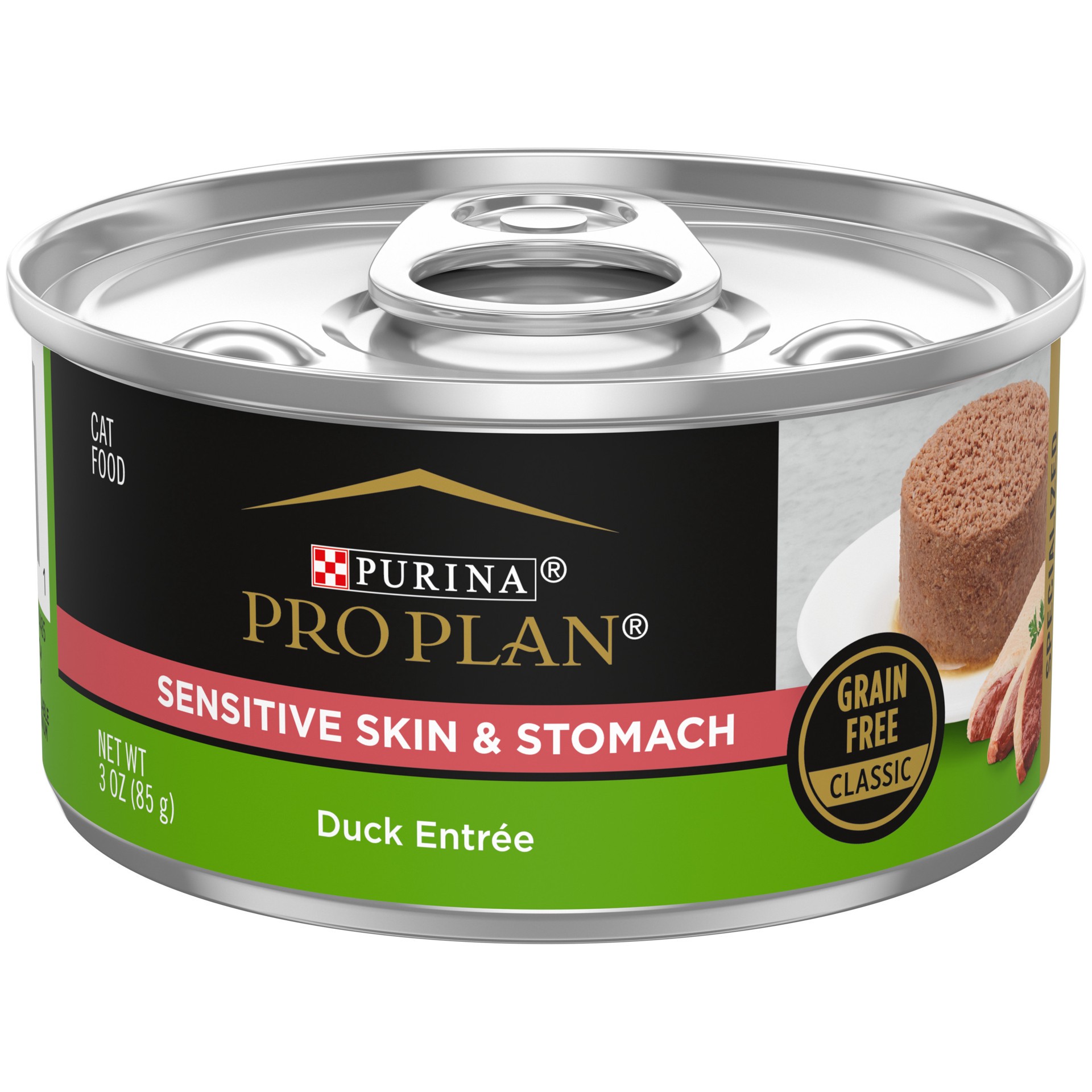 slide 1 of 6, Pro Plan Purina Pro Plan Sensitive Skin and Stomach Wet Cat Food, Sensitive Skin and Stomach Duck Entree, 3 oz