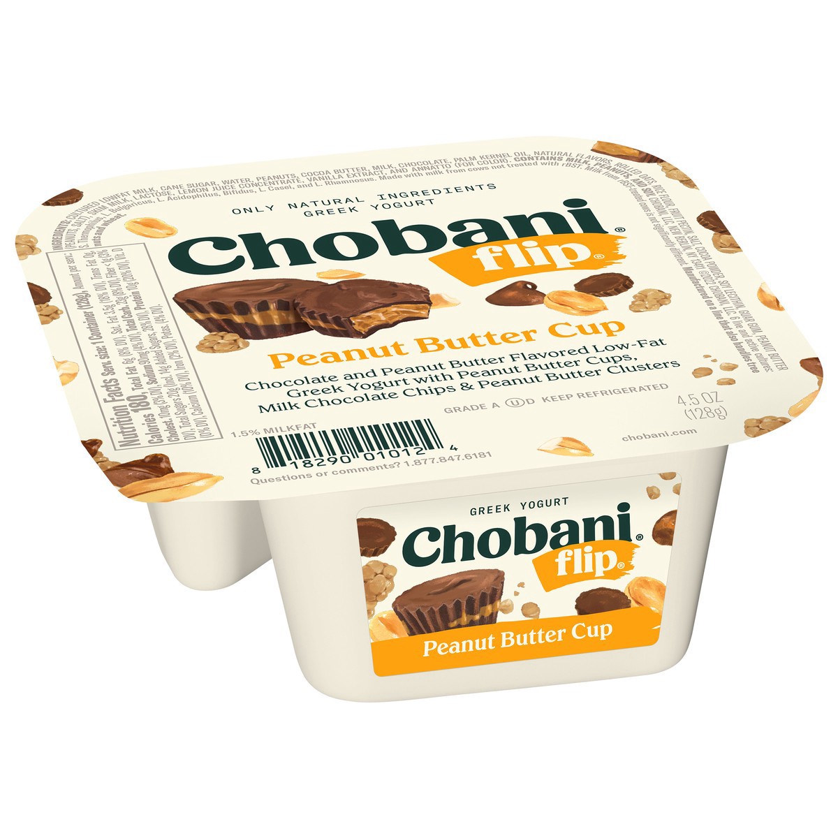 slide 5 of 13, Chobani Yogurt, Greek, Peanut Butter Cup, 4.5 oz