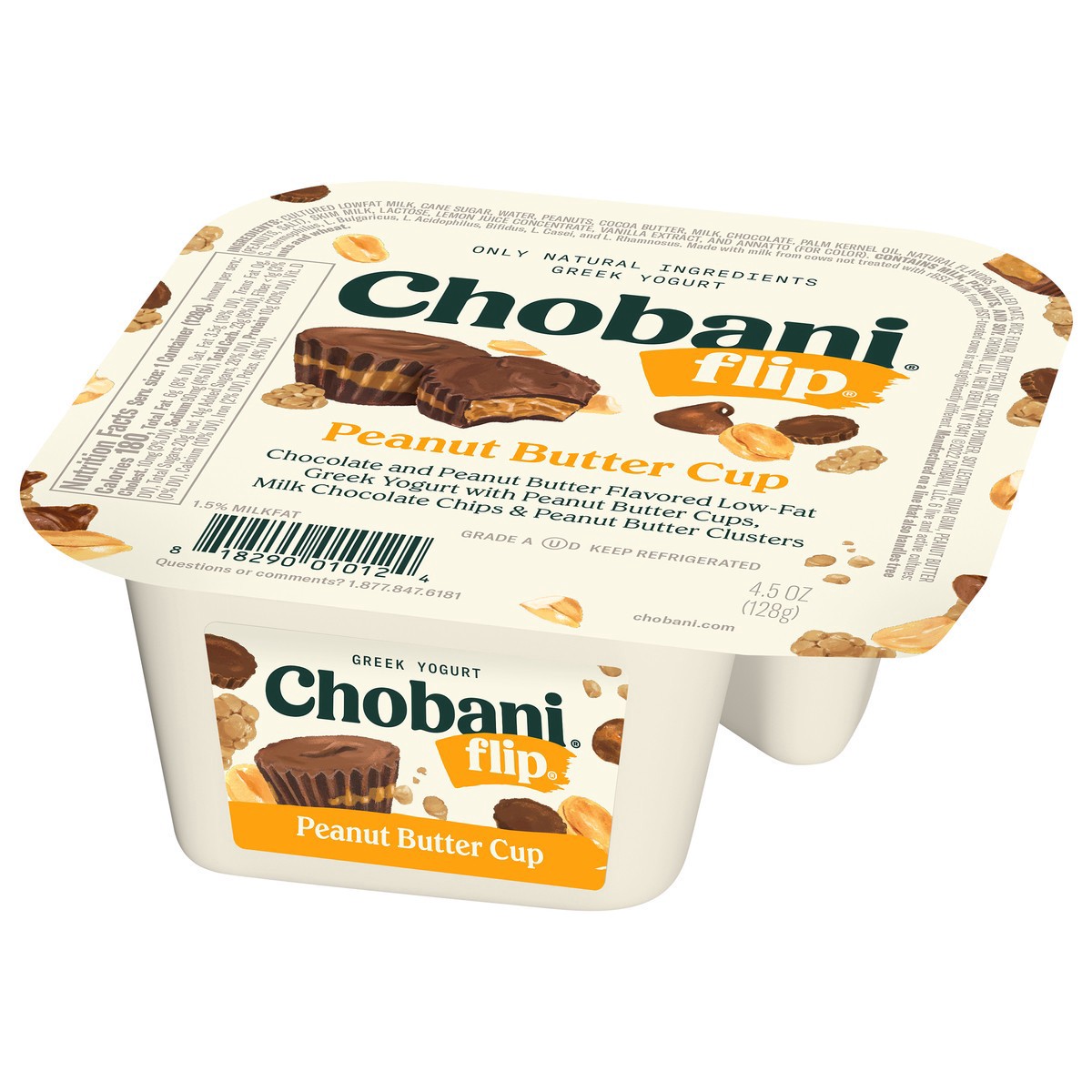 slide 2 of 13, Chobani Yogurt, Greek, Peanut Butter Cup, 4.5 oz