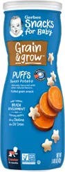 Gerber Stage 3 Baby Snacks, Sweet Potato Puffs, Puffed Grain Snack, Baby Led Feeding