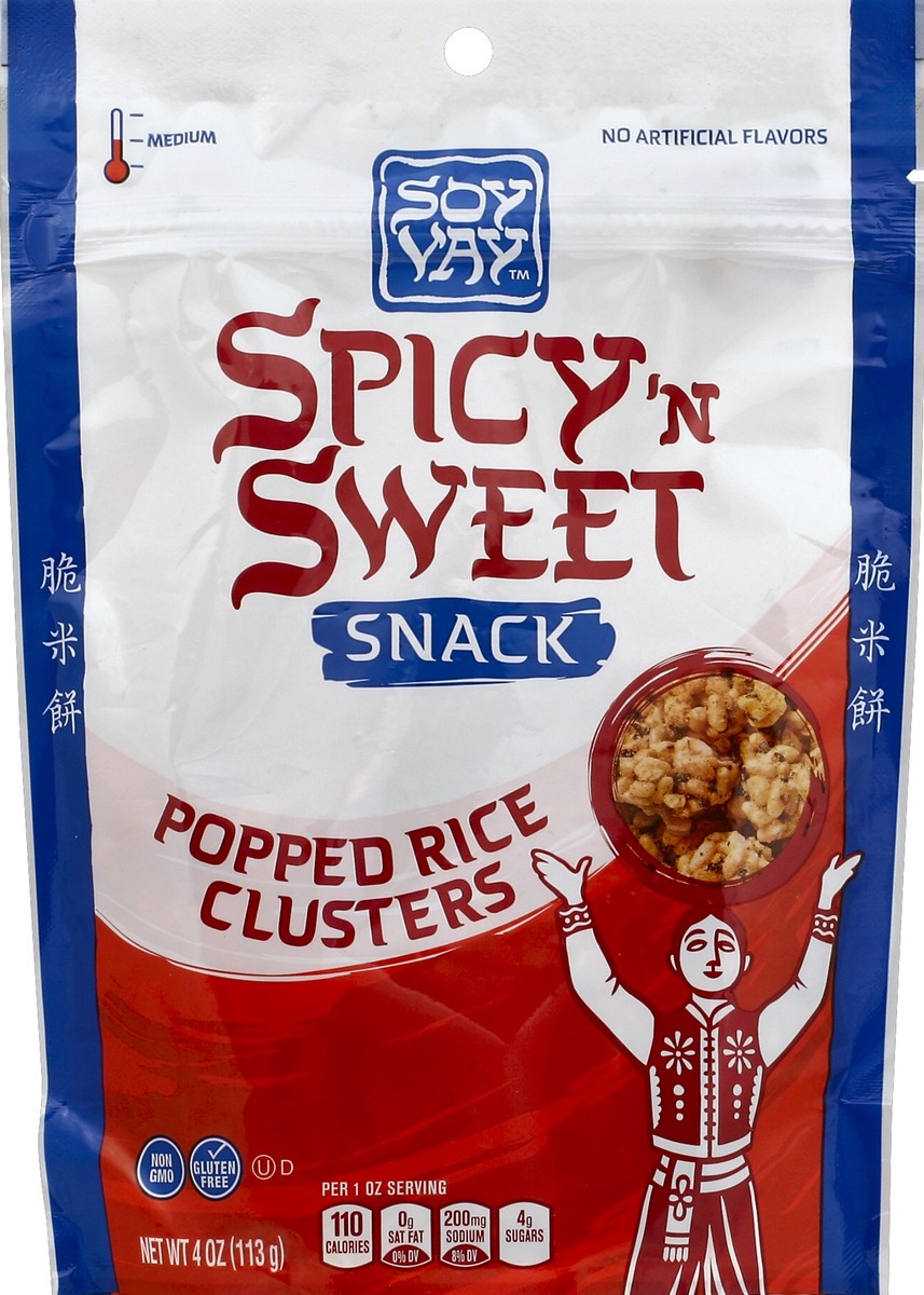 slide 2 of 2, Soy Vay Popped Rice Clusters Spicy'N Sweet, 4 oz