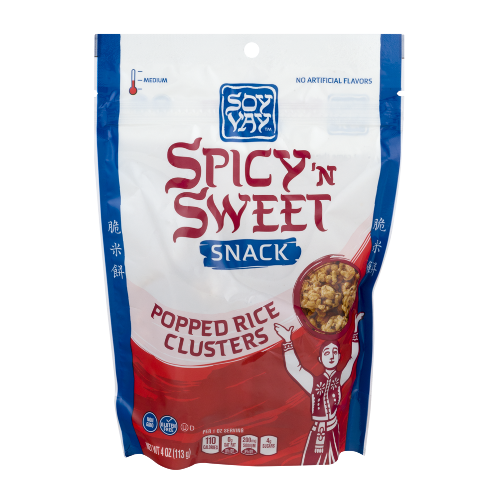 slide 1 of 2, Soy Vay Popped Rice Clusters Spicy'N Sweet, 4 oz