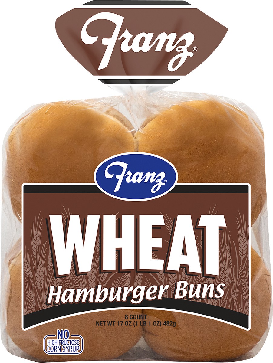 slide 6 of 7, Franz Wheat Hamburger Buns, 8 ct; 17 oz