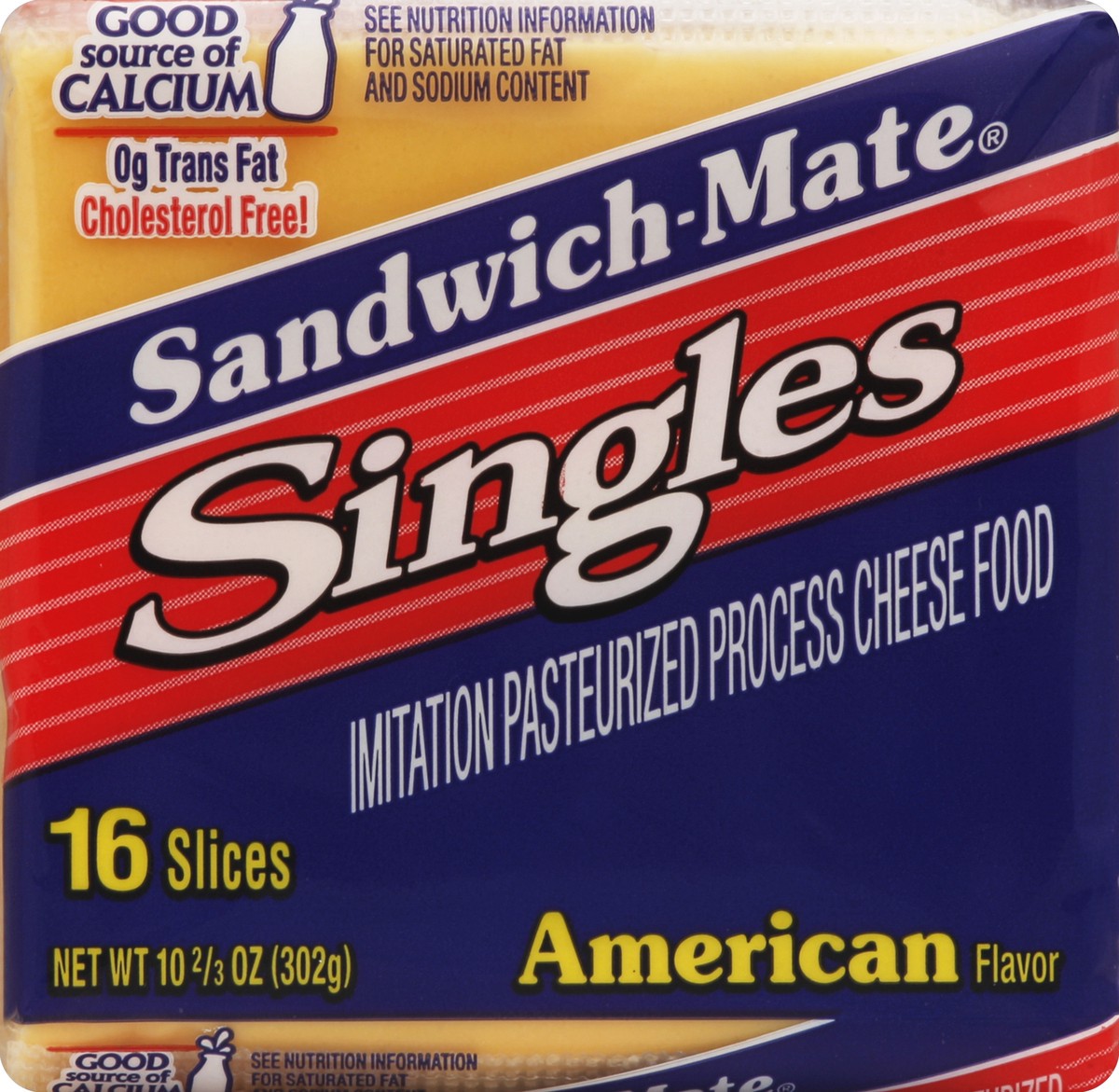 slide 3 of 5, Sandwich-Mate Imitation Cheese Food 16 ea, 16 ct