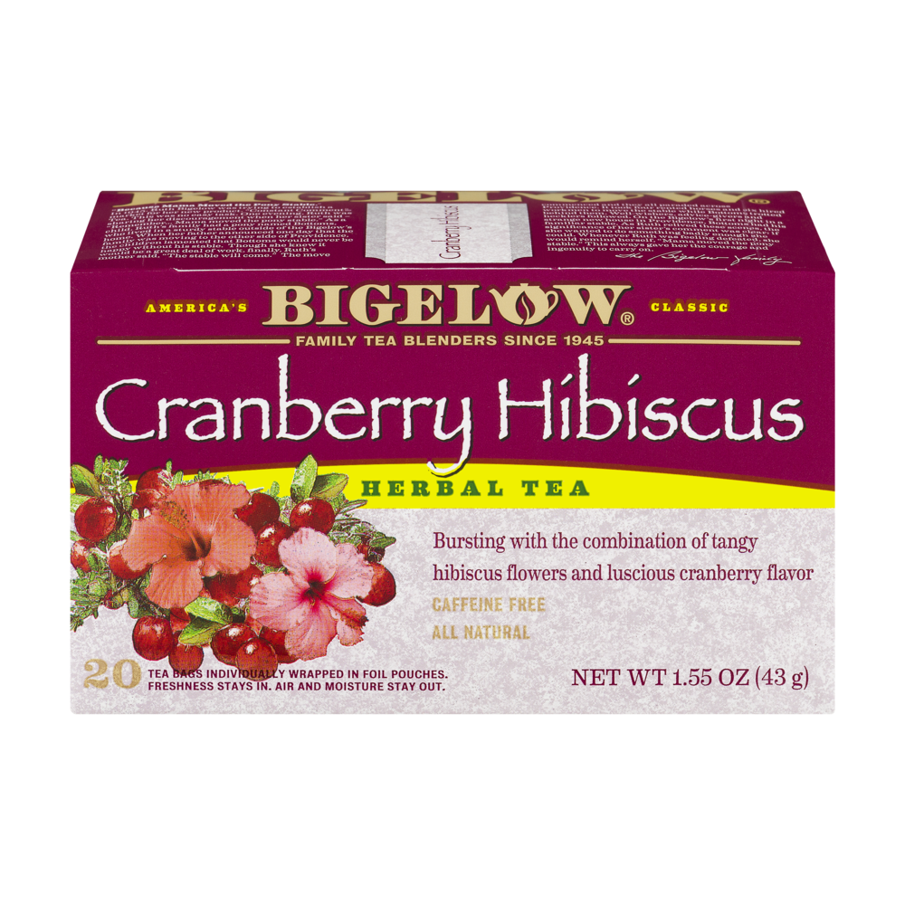 slide 1 of 5, Bigelow Cranberry Hibiscus Herbal Tea Bags - 20 ct, 20 ct