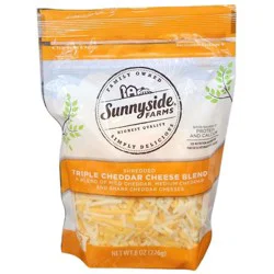 Sunnyside Farms Shredded Cheese Triple Cheddar Blend