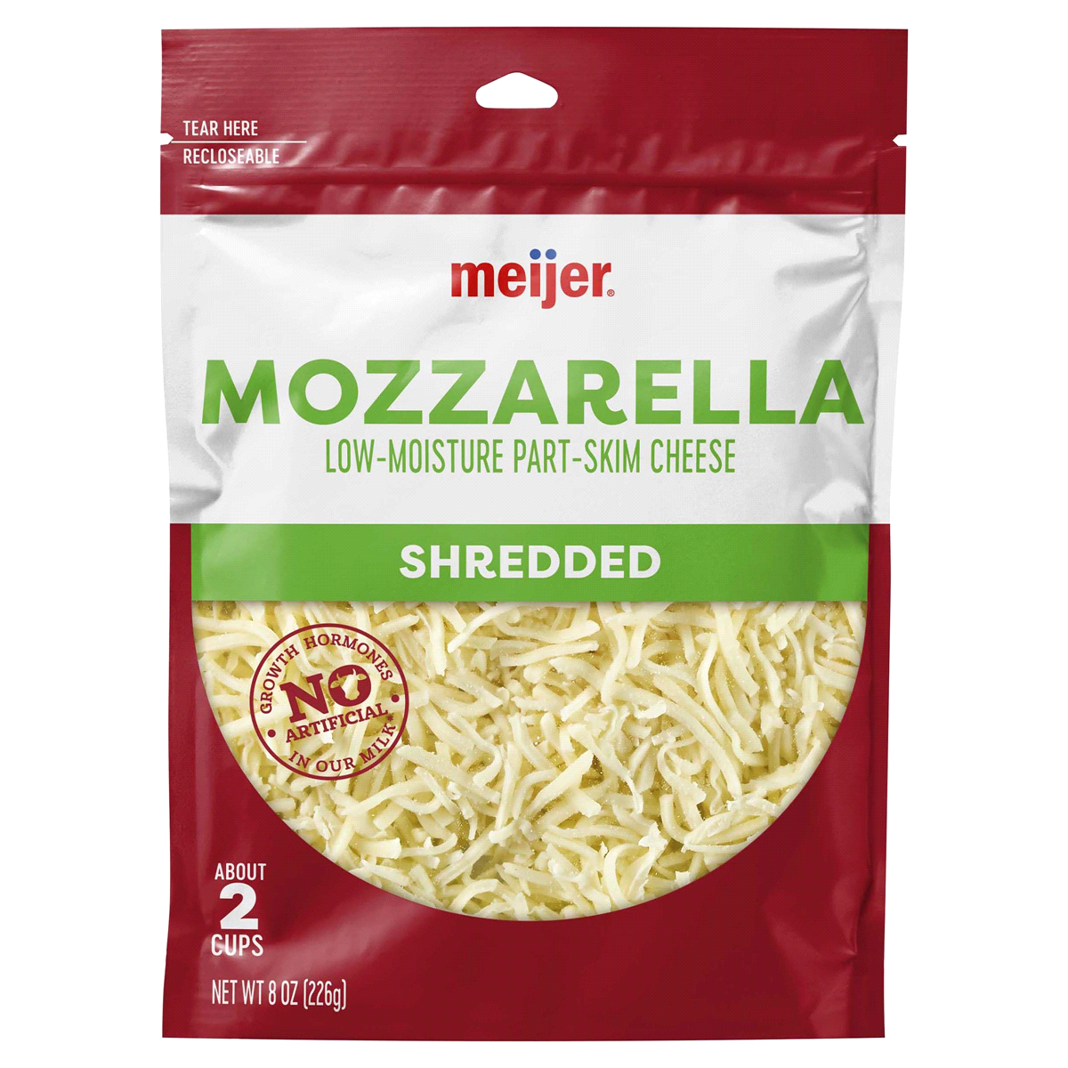 slide 1 of 5, Meijer Shredded Mozzarella Cheese, 8 oz