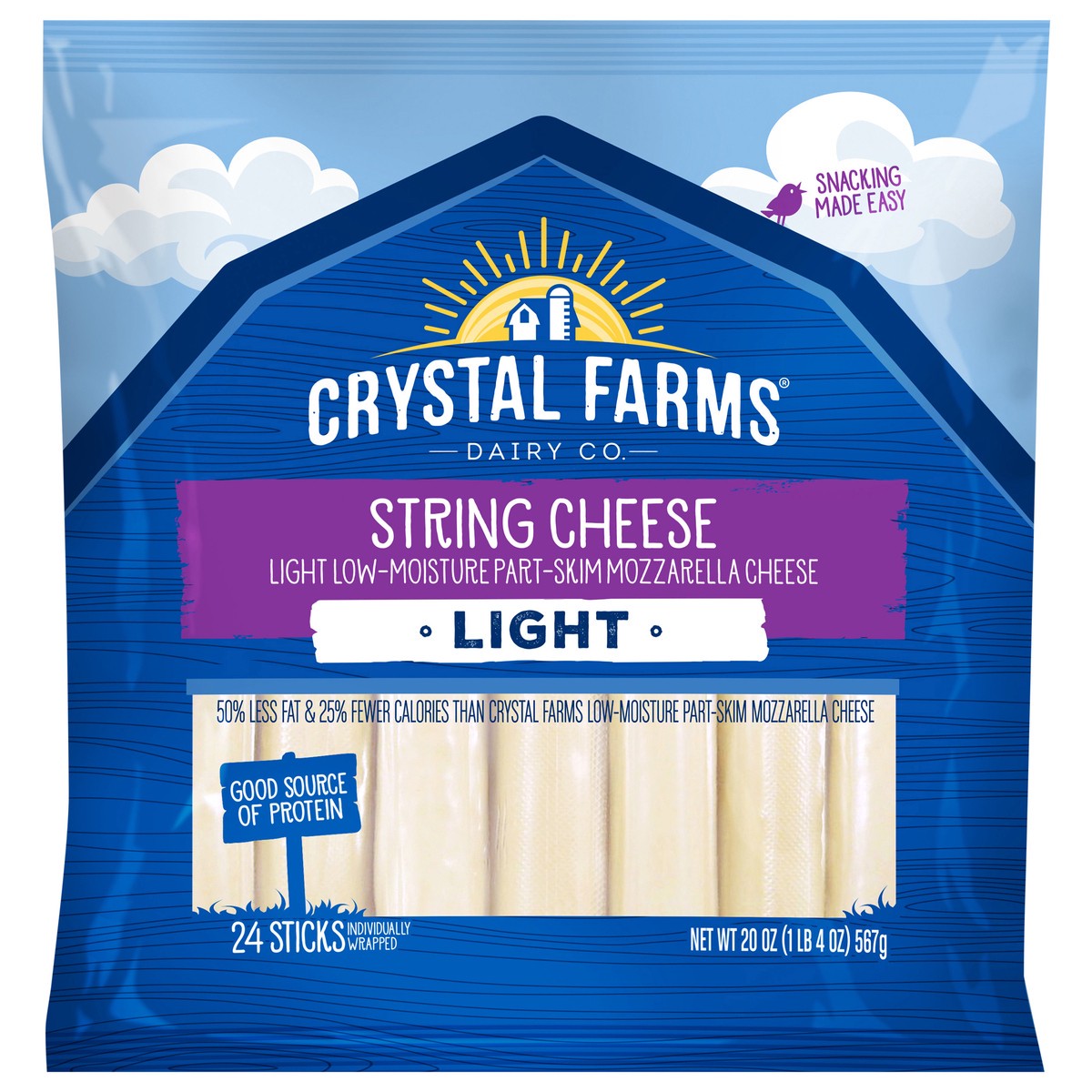 slide 1 of 6, Crystal Farms String Cheese, 24 ct