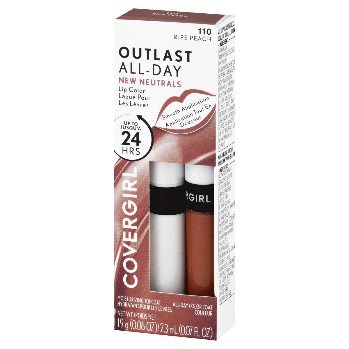 slide 2 of 12, Covergirl Outlast All-Day Ripe Peach 110 Moisturizing Lip Color & Top Coat 1 ea, 1 ct