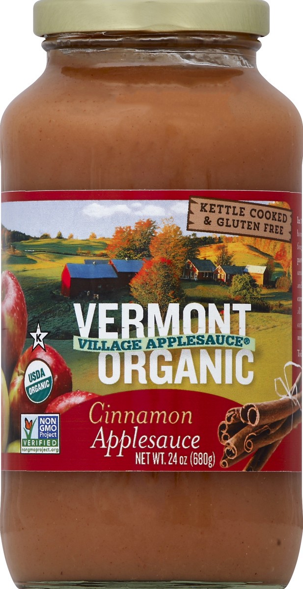 slide 2 of 2, Vermont Village Cannery Organic Cinnamon Applesauce, 24 oz