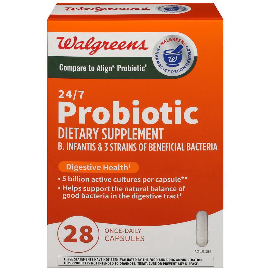 slide 1 of 5, Walgreens 24/7 Probiotic Capsules, 28 ct