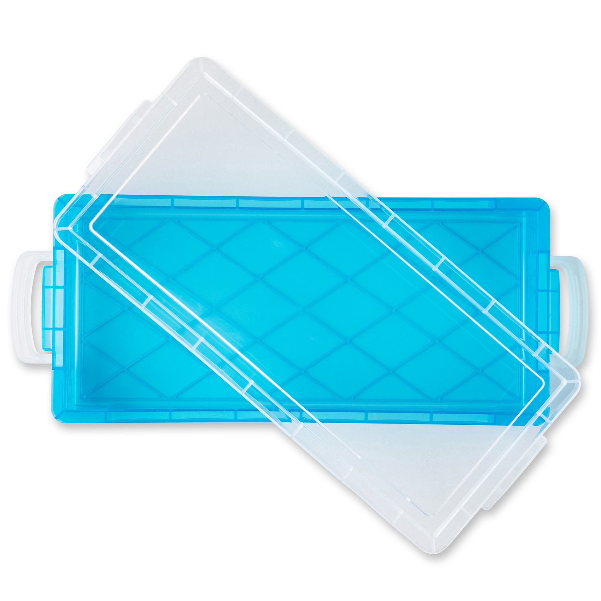 slide 4 of 4, Teal Stacking Pencil Box By Simply Tidy, 8.24 in x 3.74 in x 1.57 in