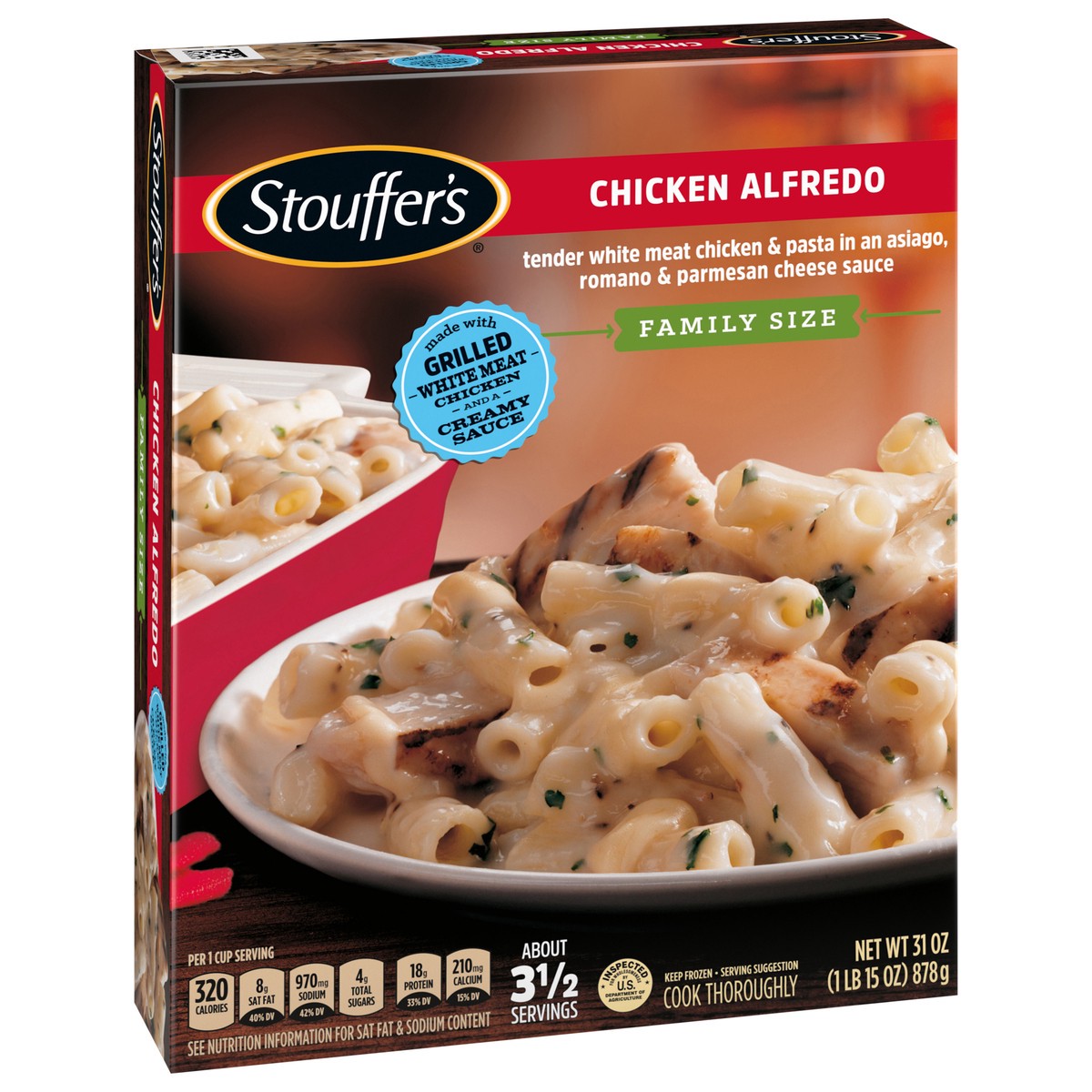 slide 12 of 15, Stouffer's Family Size Chicken Alfredo Frozen Meal, 31 oz