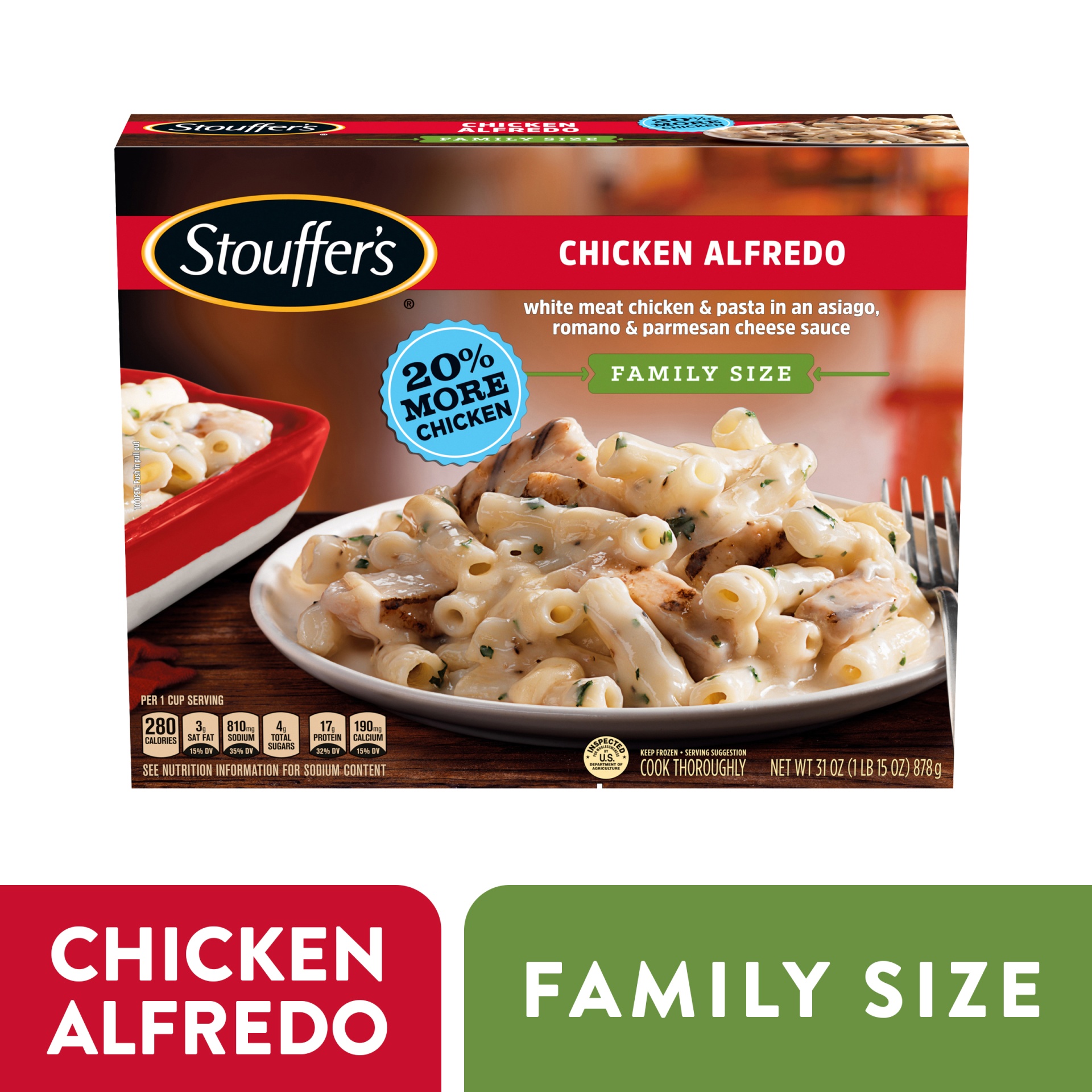 slide 1 of 5, Stouffer's Chicken Alfredo Family Size, 31 oz