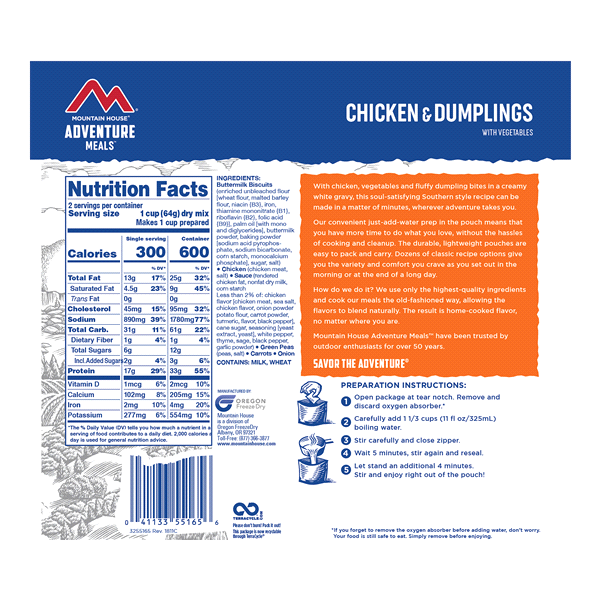 slide 4 of 5, Mountain House Chicken & Dumplings, 4.5 oz