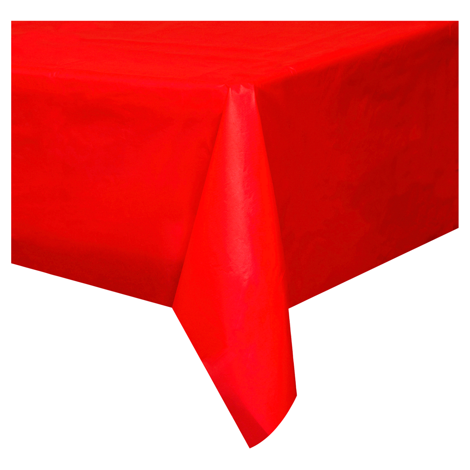slide 1 of 2, Ruby Red Plastic Table Cover, 54 in x 108 in