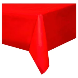 Ruby Red Plastic Table Cover