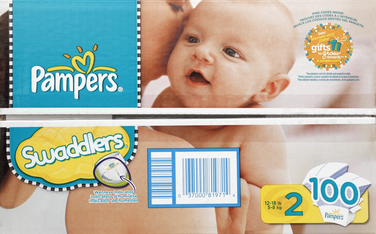 slide 7 of 7, Pampers Diapers 100 ea, 100 ct