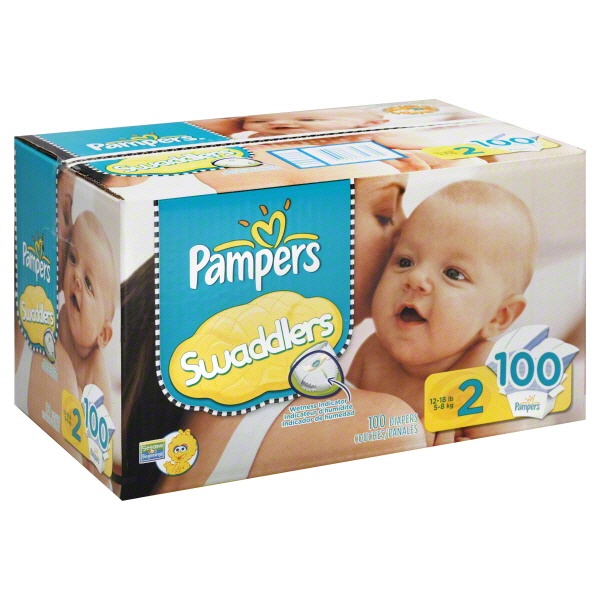 slide 1 of 1, Pampers Swaddlers Super Pack Diapers Size 2, 100 ct