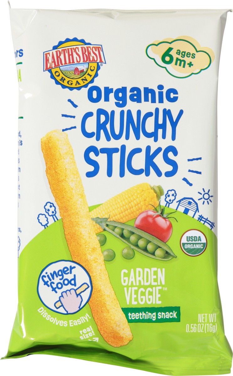 slide 13 of 14, Earth's Best Organic Ages 6M+ Crunchy Sticks Garden Veggie Teething Snack 0.56 oz, 0.56 oz