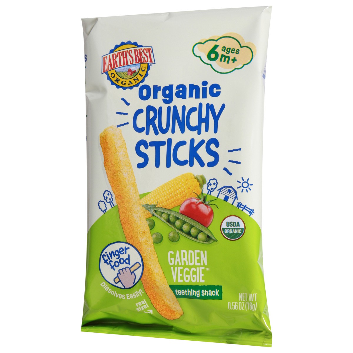 slide 12 of 14, Earth's Best Organic Ages 6M+ Crunchy Sticks Garden Veggie Teething Snack 0.56 oz, 0.56 oz