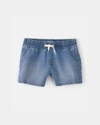 Oshkosh Girls Denim Drawstring Pull-On Shorts - Medium Wash Blue 7