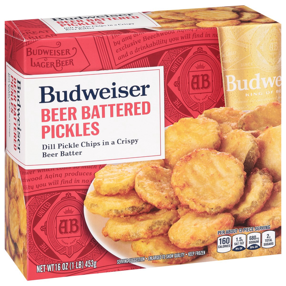 slide 4 of 9, Budweiser Beer Battered Pickles 16 oz, 16 oz