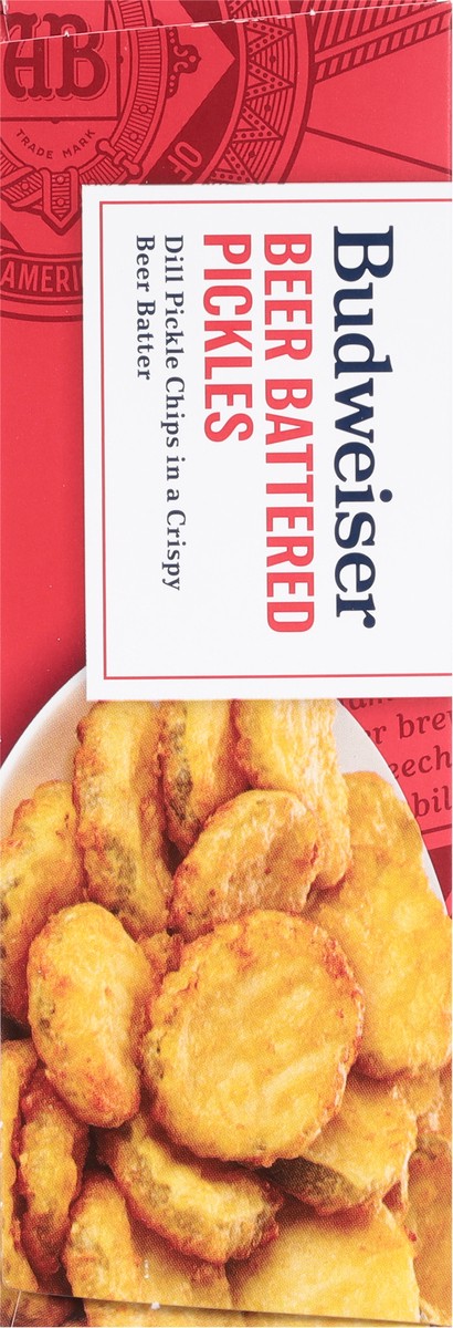slide 7 of 9, Budweiser Farm Rich Budweiser beer battered pickles, 16 oz