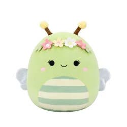 Squishmallows 12" Green Bee With Fuzzy Antenna and Flower Crown