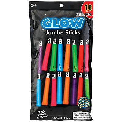 slide 1 of 1, Far East Brokers Jumbo Glow Sticks, 16 ct