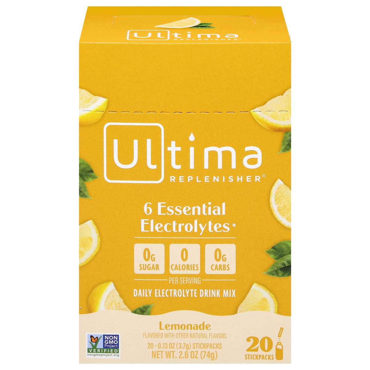 slide 1 of 1, Ultima Replenisher Daily Lemonade Electrolyte Drink Mix 20 - 0.13 oz Stick Packs, 20 ct