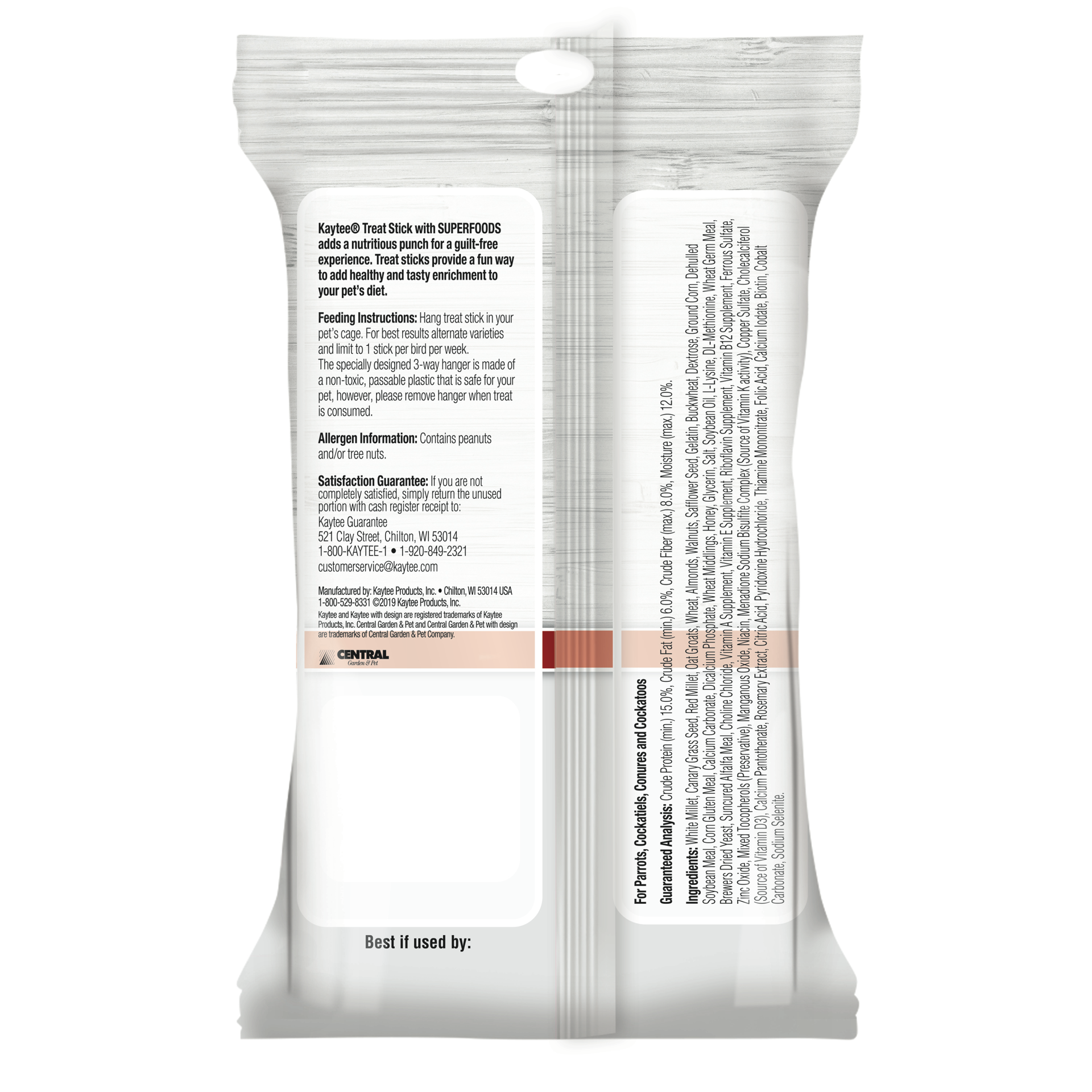 slide 5 of 6, Kaytee Avian Superfood Treat Stick, Almond & Walnut, 5.5 ounces, 5.5 oz