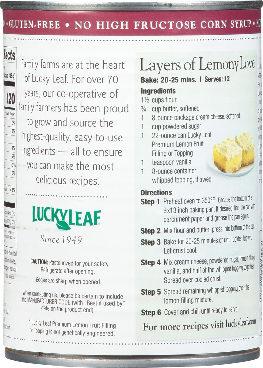 slide 3 of 13, Lucky Leaf Premium Lemon Fruit Filling or Topping 22 oz, 22 oz