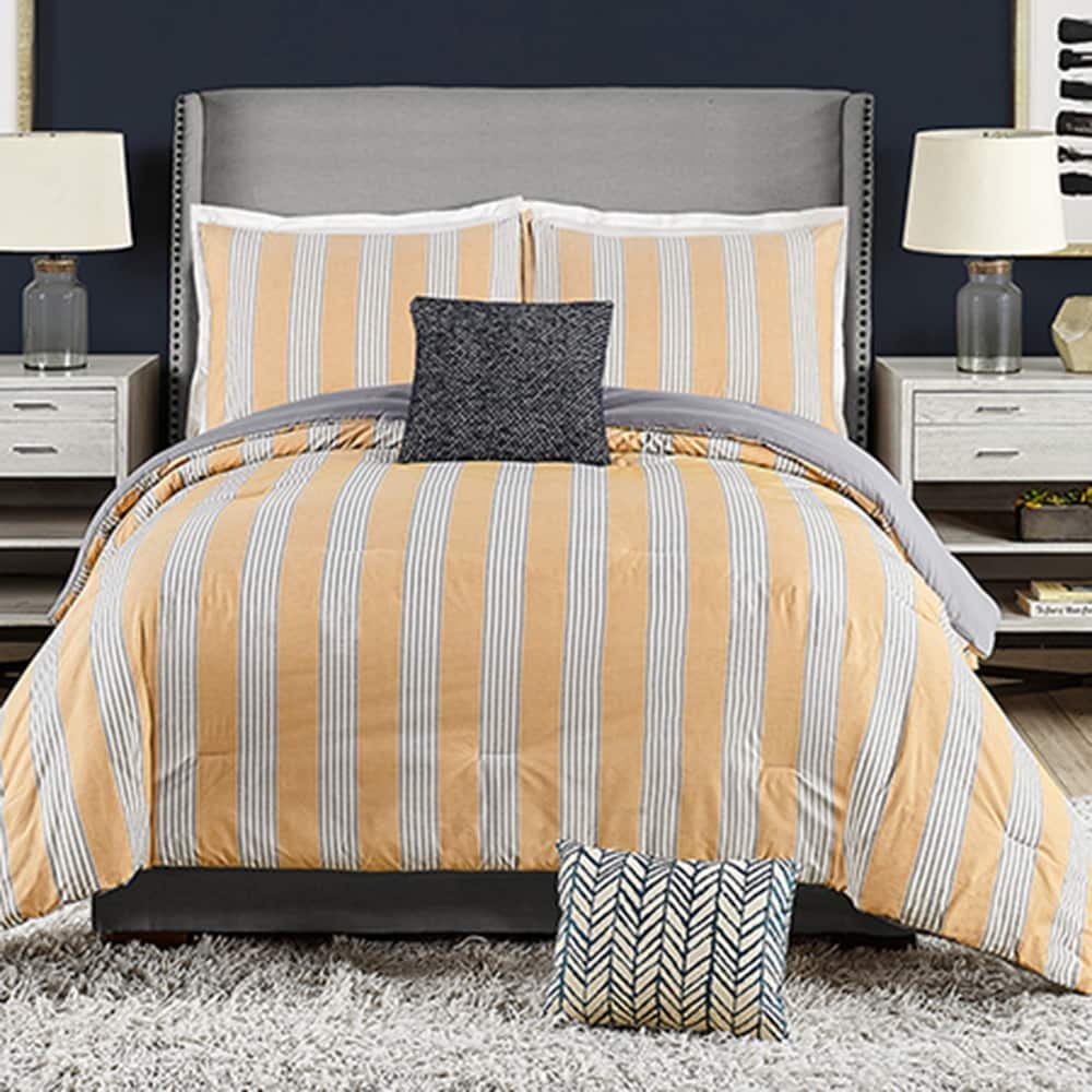 slide 1 of 1, Ayesha Curry Willow Stripe Comforter Set, Queen Size