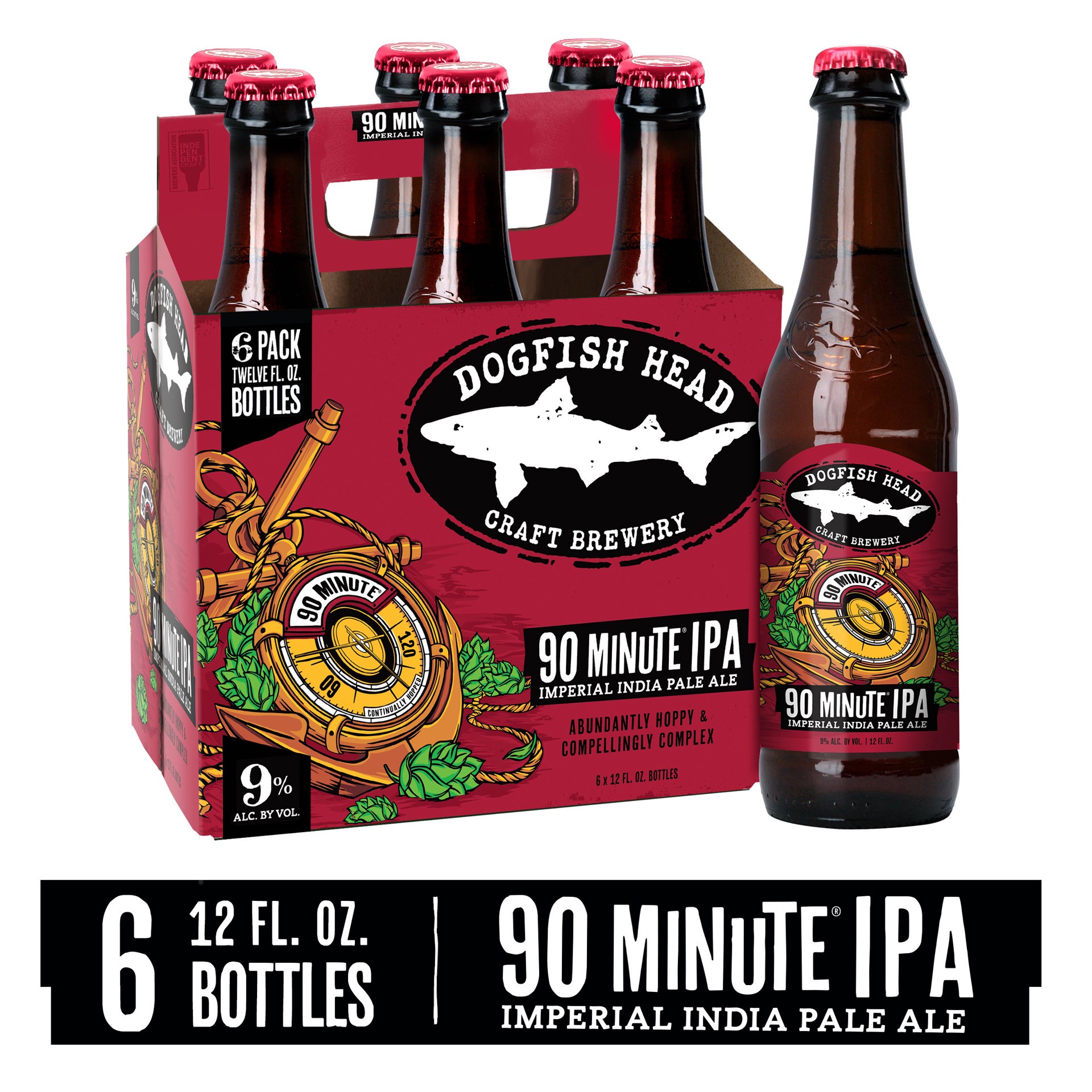 slide 1 of 3, Dogfish Head Beer 90 Minute IPA (12 fl. oz. Bottle, 6pk.), 4 ct; 12 oz