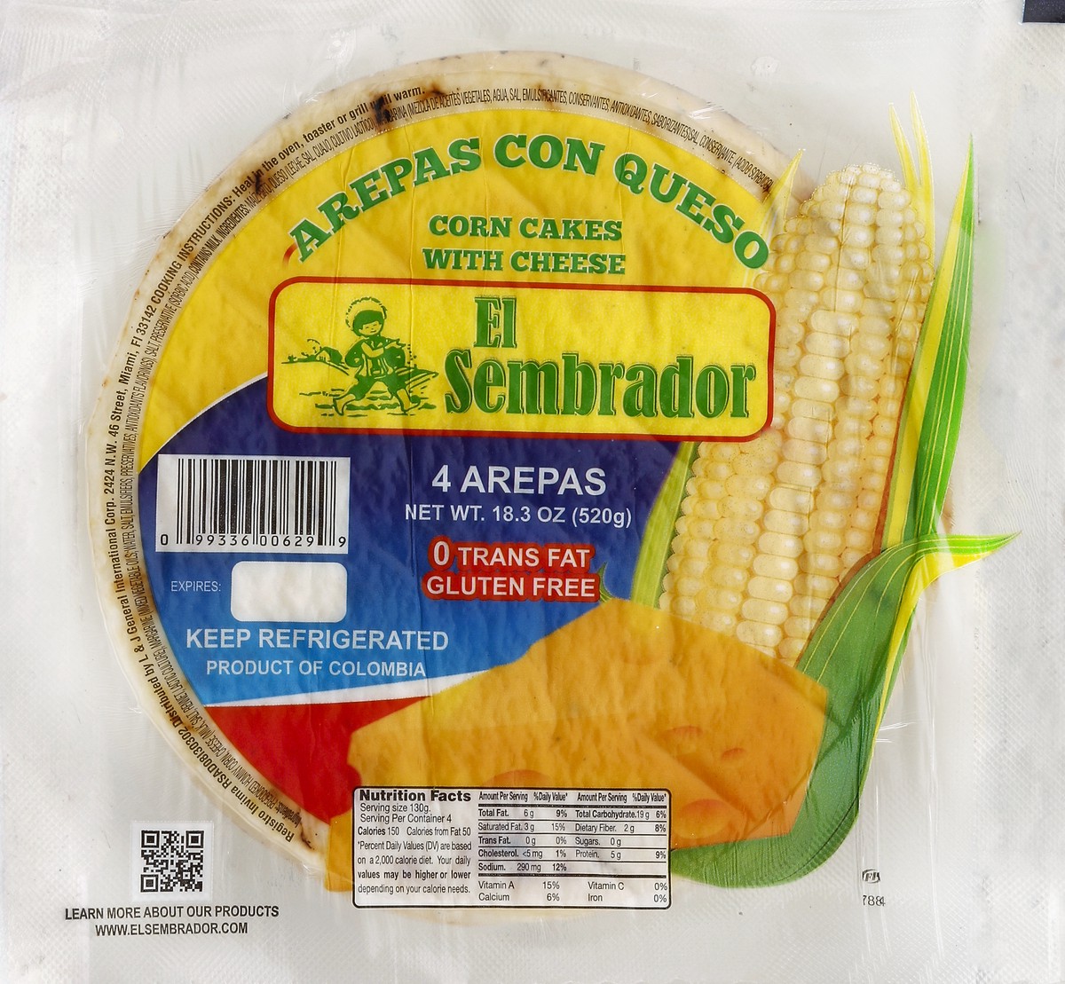 slide 1 of 5, El Sembrador Corn Cakes 4 ea, 4 ct