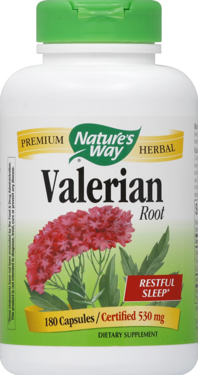 slide 2 of 2, Nature's Way 1590 mg per 3-Capsule Serving Valerian Root 180 Vegan Capsules, 180 ct