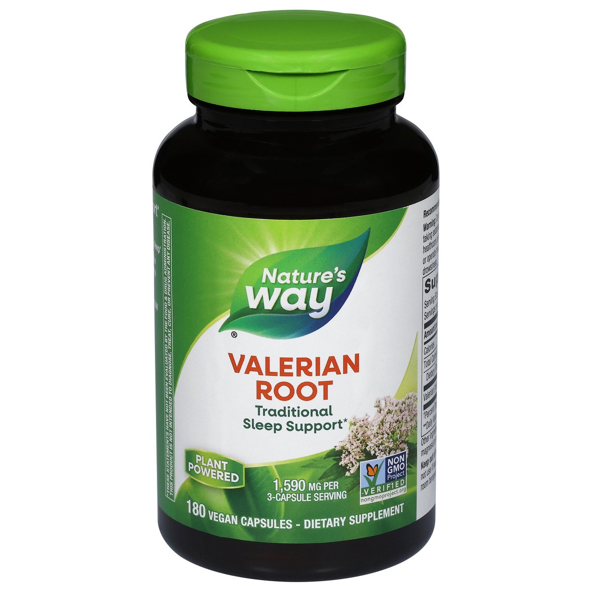 slide 1 of 2, Nature's Way 1590 mg per 3-Capsule Serving Valerian Root 180 Vegan Capsules, 180 ct