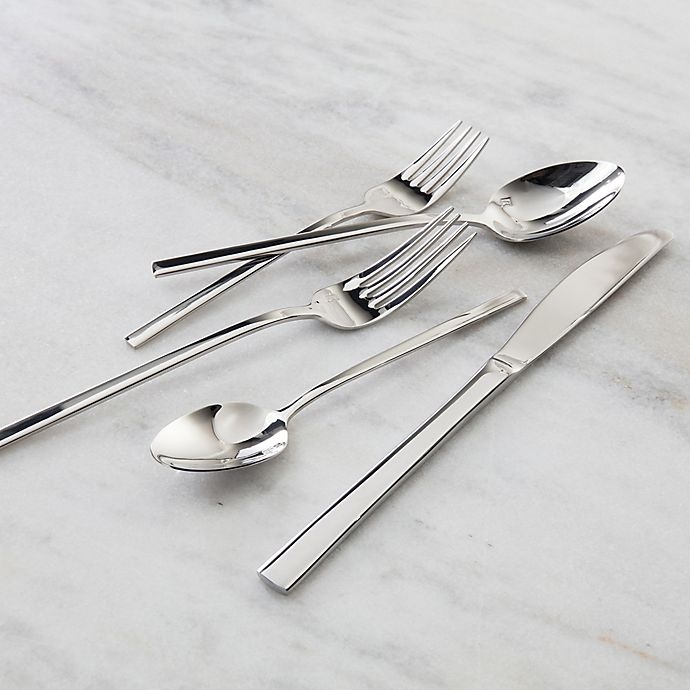 slide 2 of 2, Fortessa Theo Stainless Steel Flatware Set with Mirror Finish, 42 ct