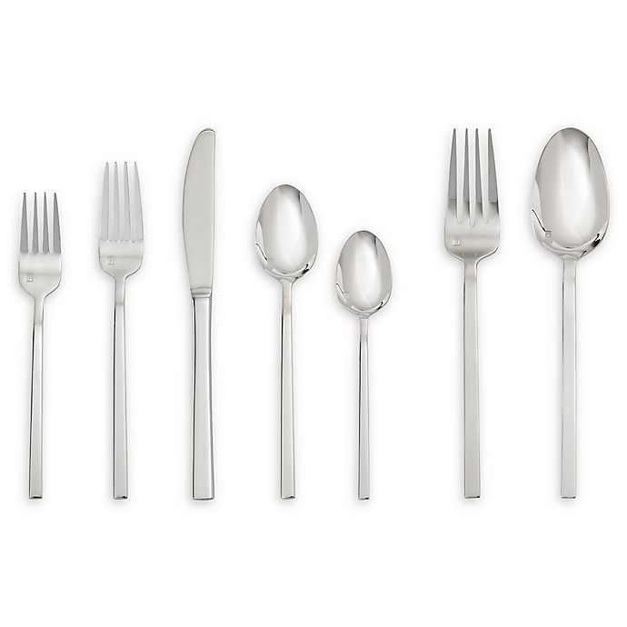 slide 1 of 2, Fortessa Theo Stainless Steel Flatware Set with Mirror Finish, 42 ct