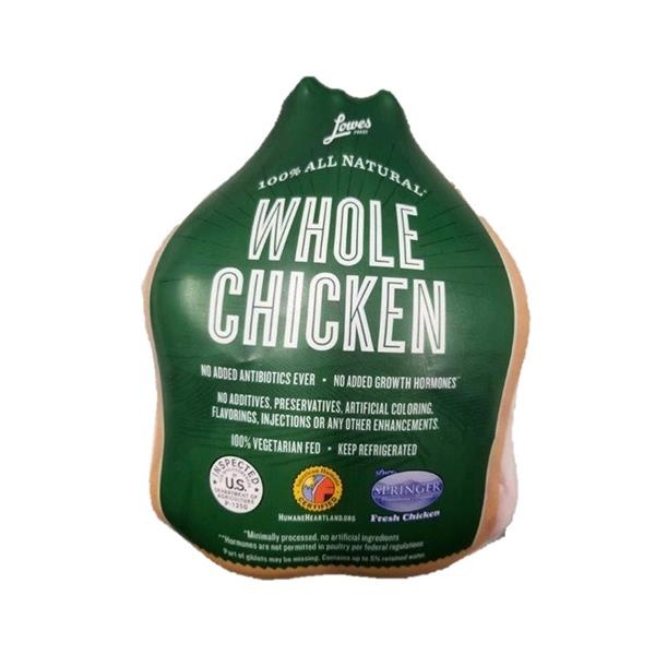 slide 1 of 1, Lowes Foods 100% All Natural Whole Chicken, per lb