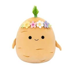 Squishmallows 12" Tan Ginseng With Bandana and Flower Crown