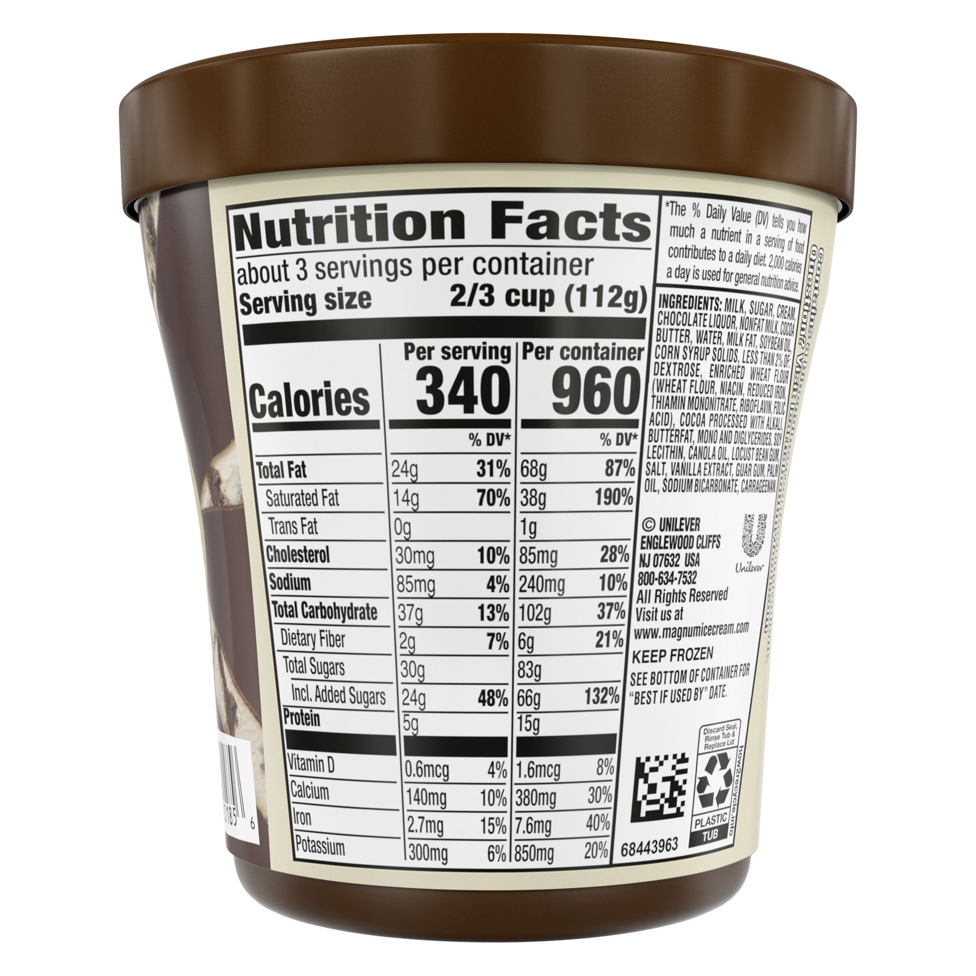 slide 2 of 3, Magnum Ice Cream Tub Double Cookie Crumble, 14.8 oz, 14.8 fl oz